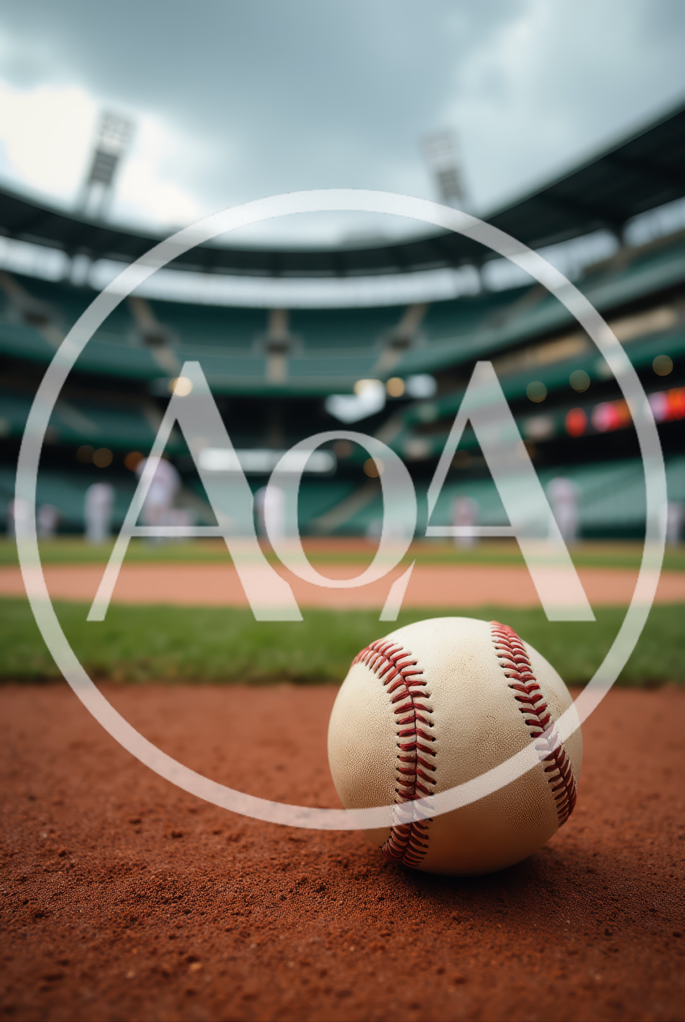 Baseball Resting On The Infield Dirt Of A Stadium