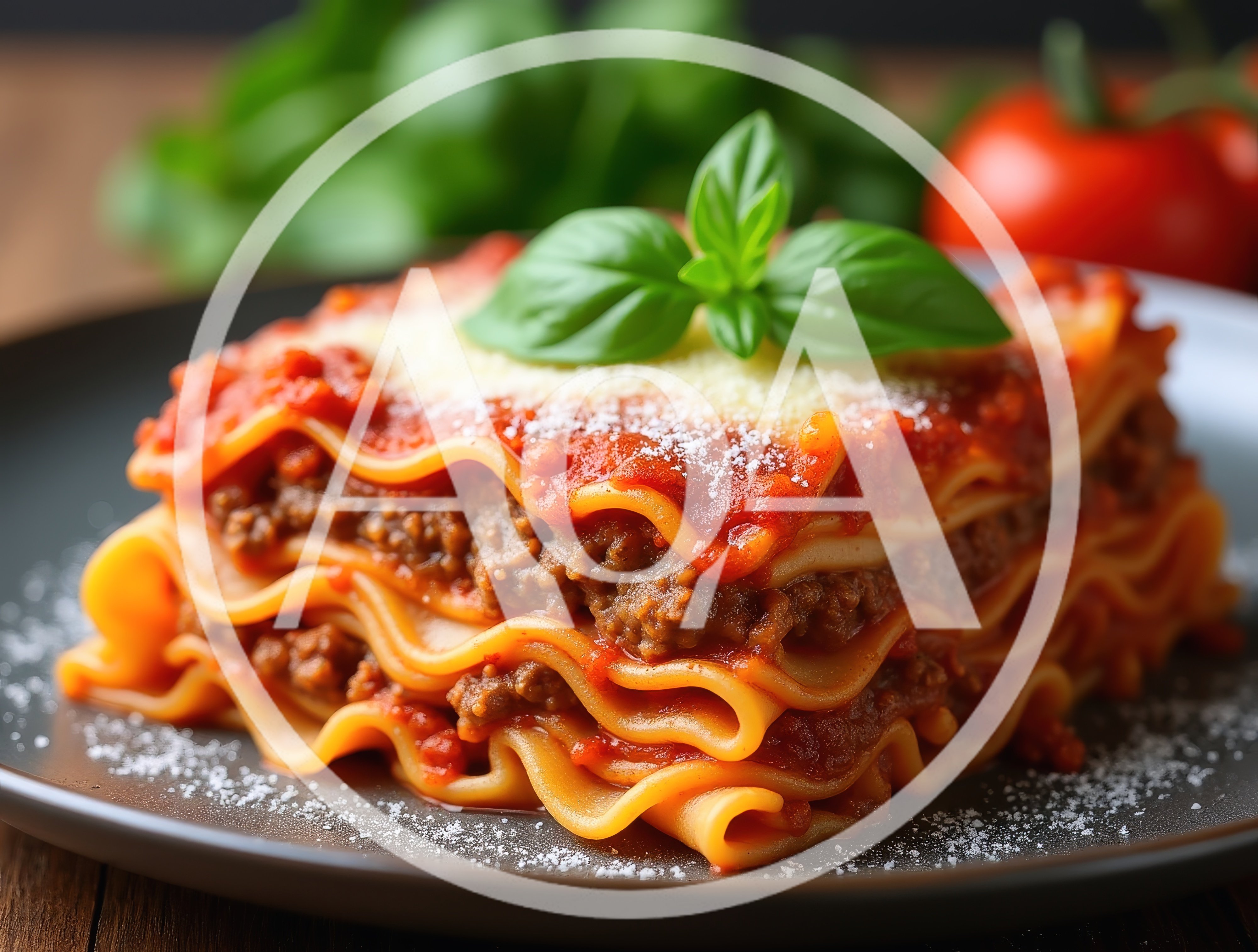 Delicious Homemade Lasagna With Meat Sauce And Basil