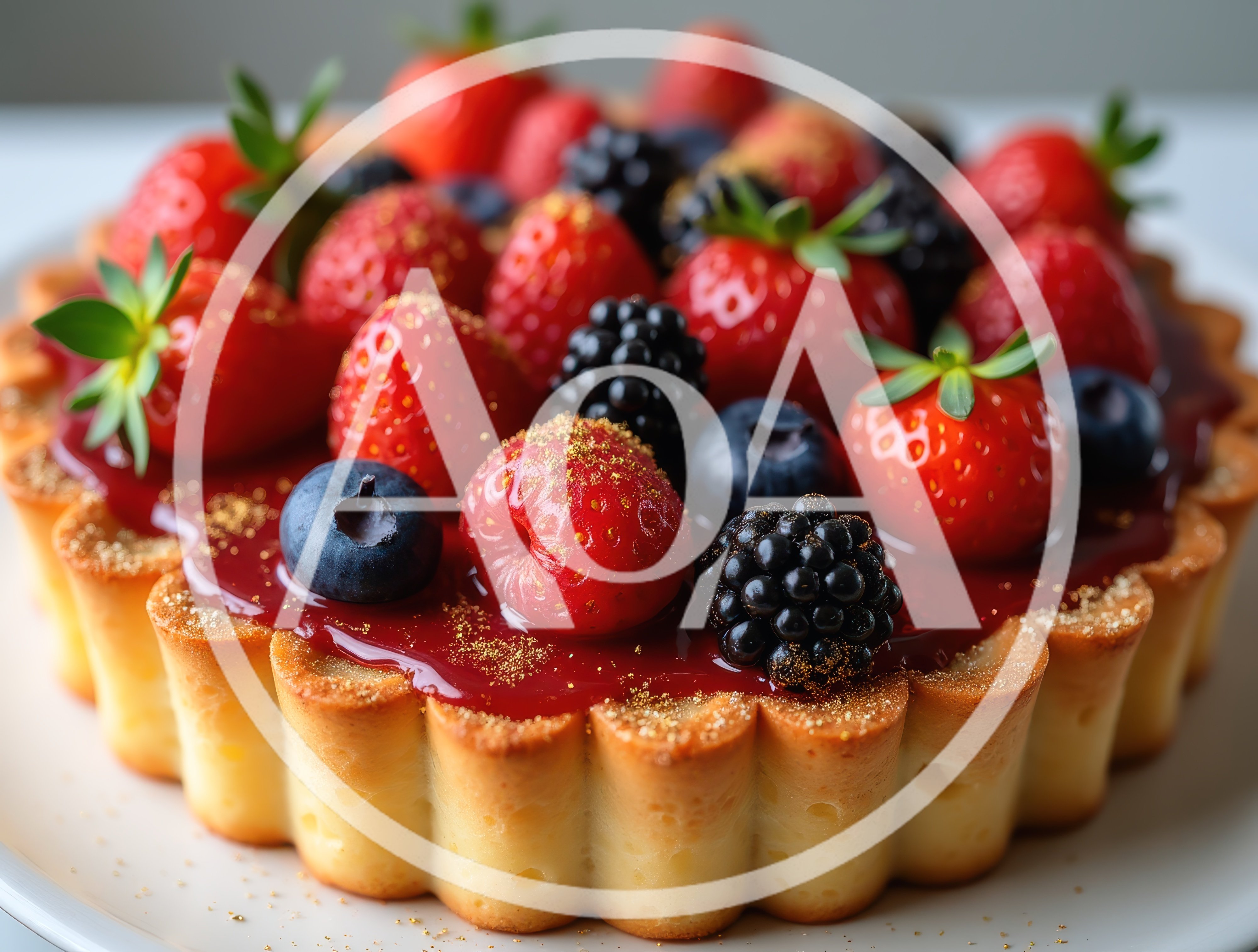 Gourmet Fruit Tart Topped With Fresh Berries