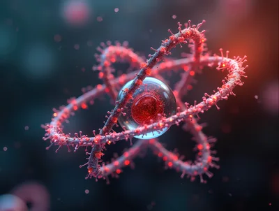 3D Render of Viral Particle Atomic Structure