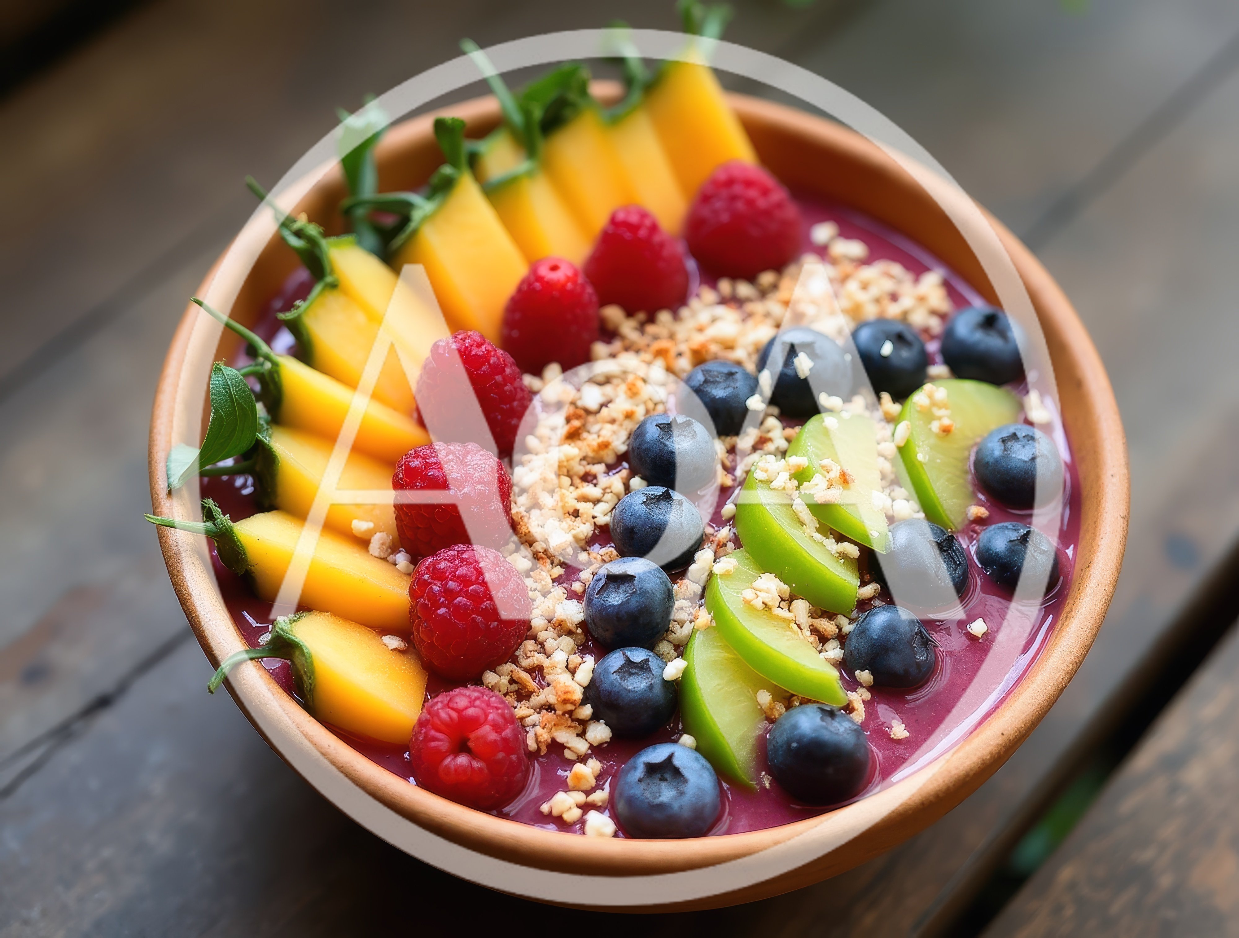 Healthy Acai Smoothie Bowl With Fresh Fruit Toppings