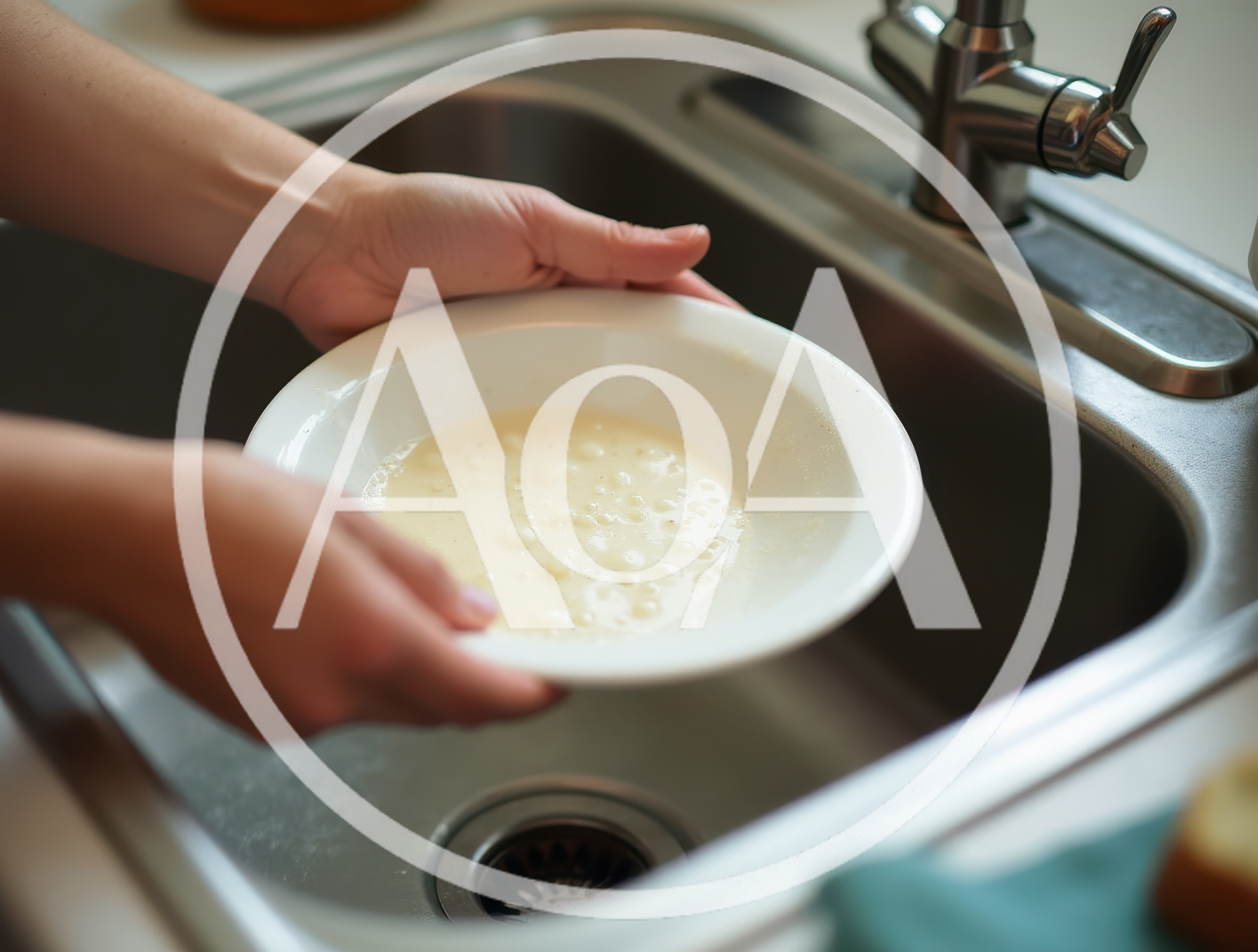 Person Holding A Bowl Of Egg Mixture Over A Kitchen Sink
