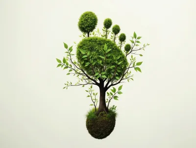 Floating Tree Shaped Like A Human Footprint