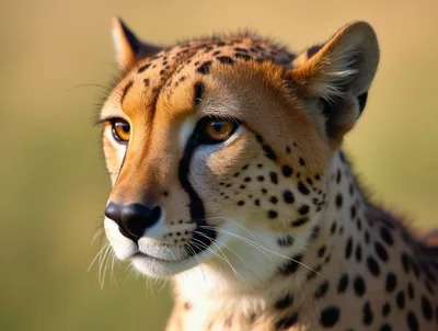 Close Up Portrait Of A Wild Cheetah