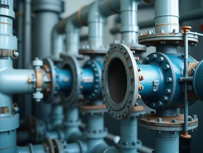 Industrial Pipe System With Flanged Connections