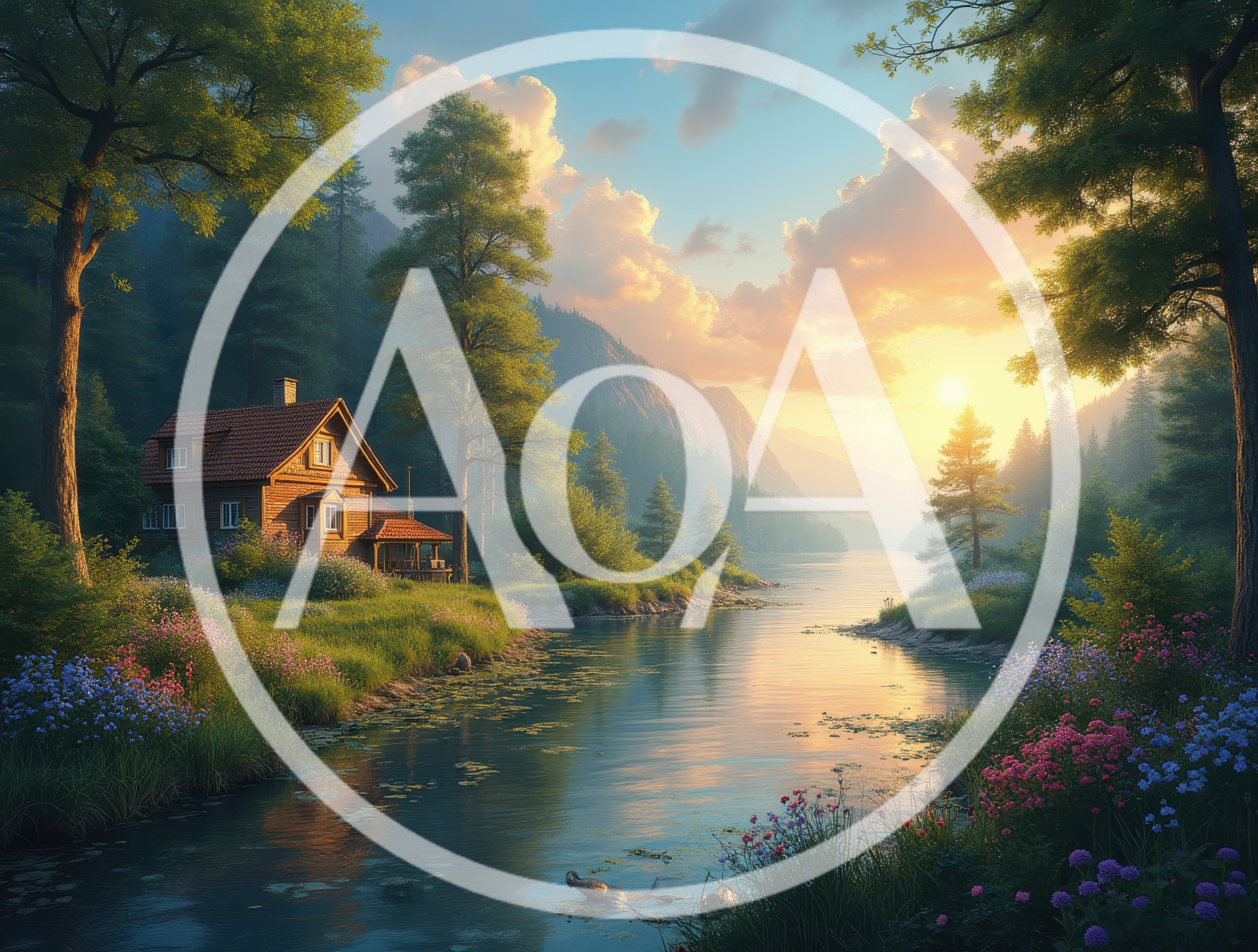 Cozy Wooden Cabin Beside A Serene Mountain River