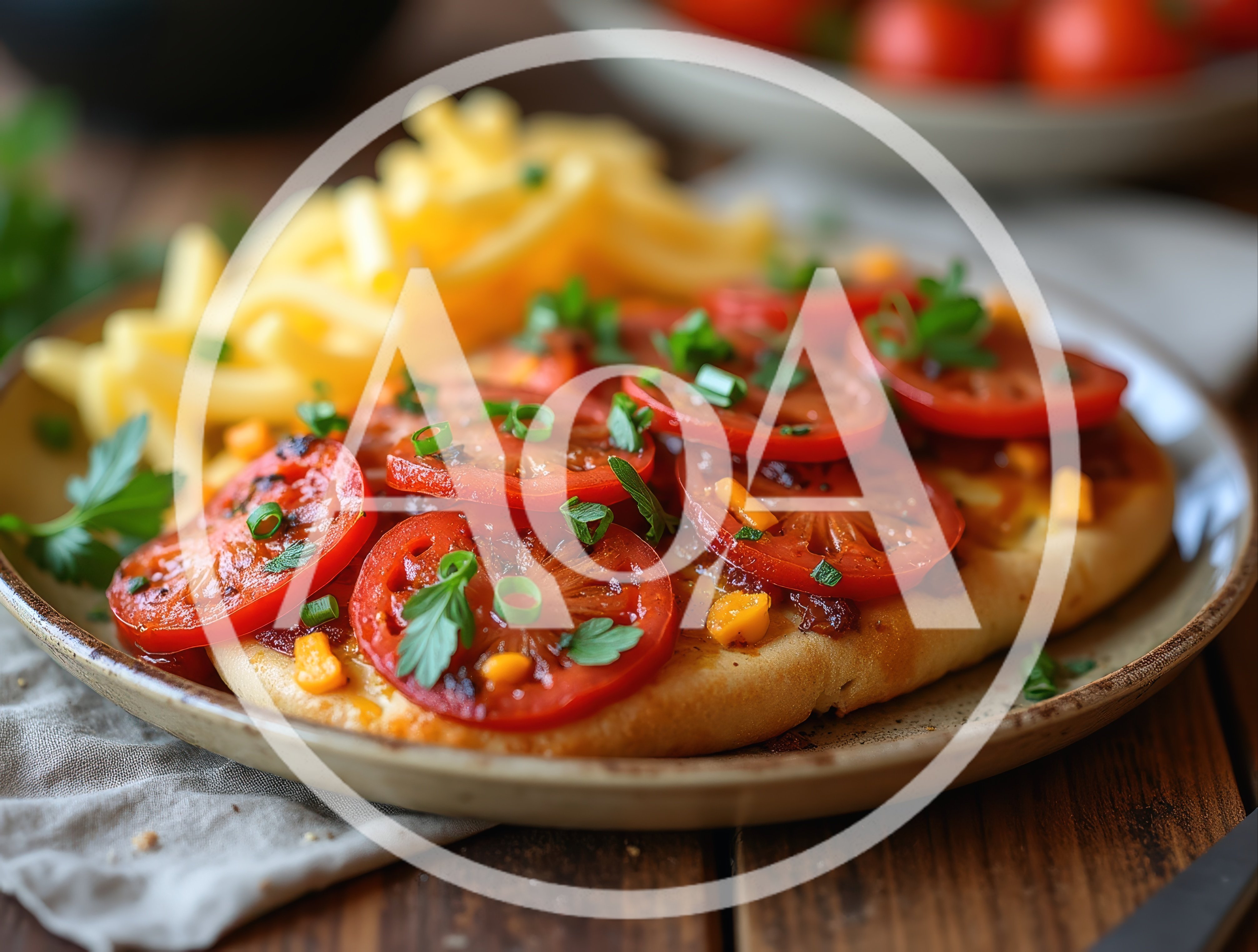 Flatbread Pizza Topped With Fresh Tomato Slices