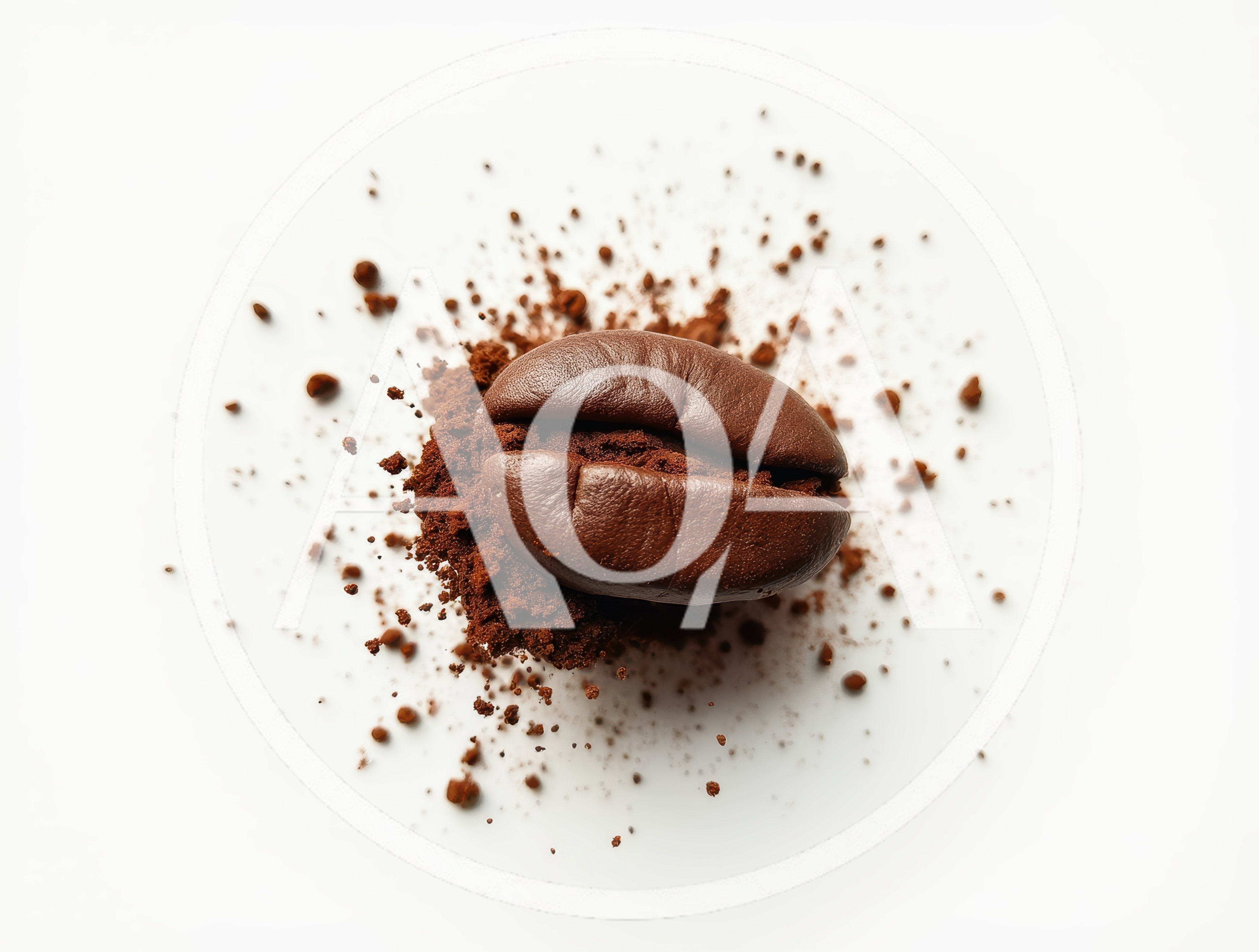 Single Roasted Coffee Bean With Ground Coffee Powder