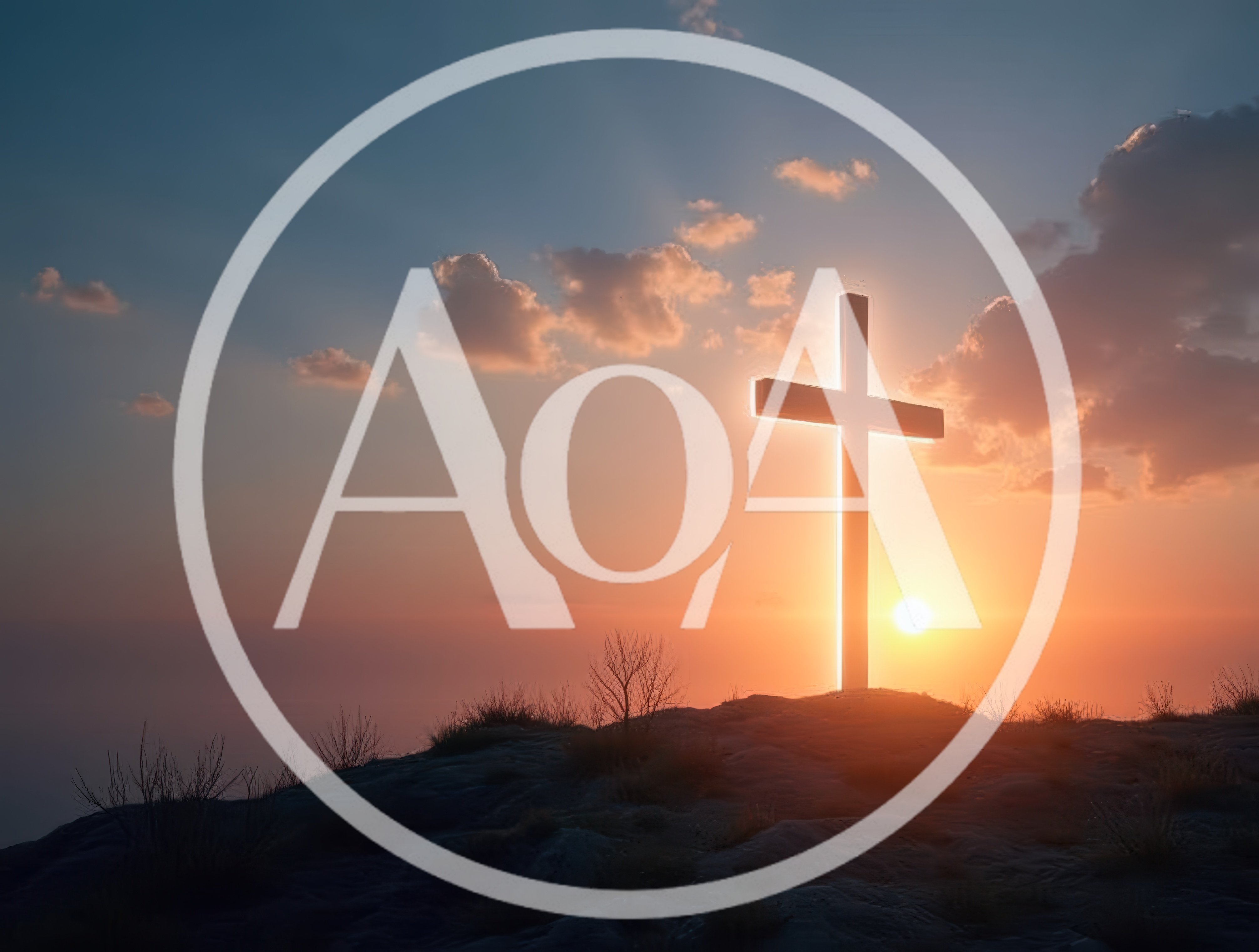 Glowing Christian Cross Standing On A Rocky Hilltop