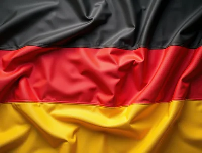 Waving German Flag With Fabric Texture