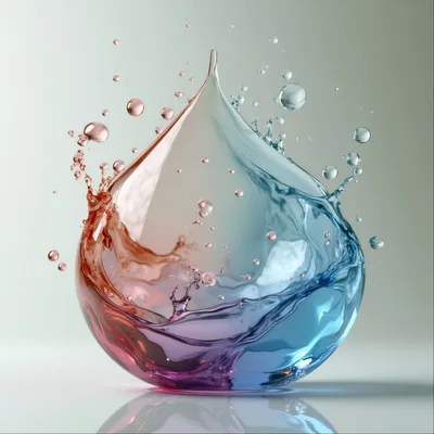 Abstract Water Drop With Red And Blue Gradient