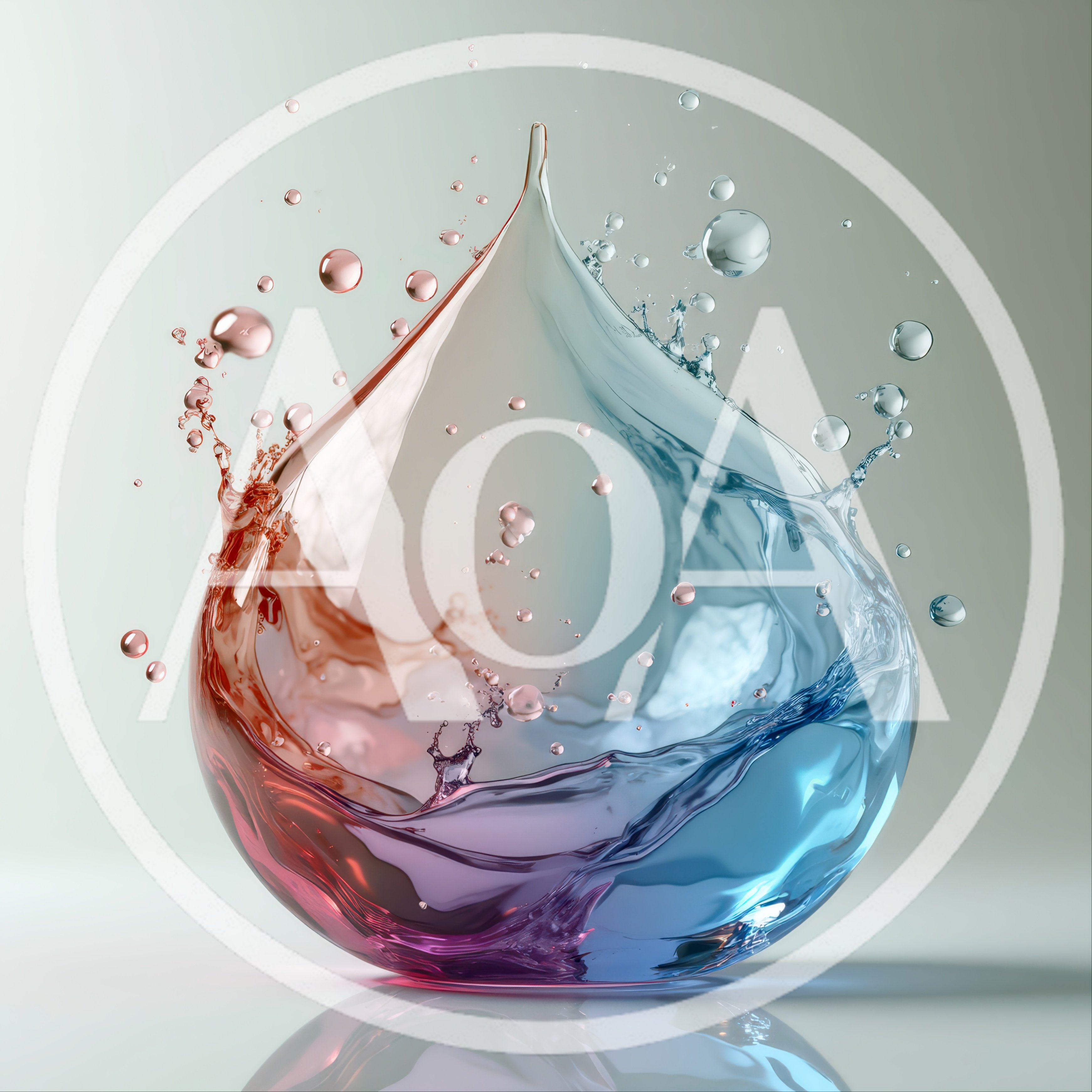 Abstract Water Drop With Red And Blue Gradient