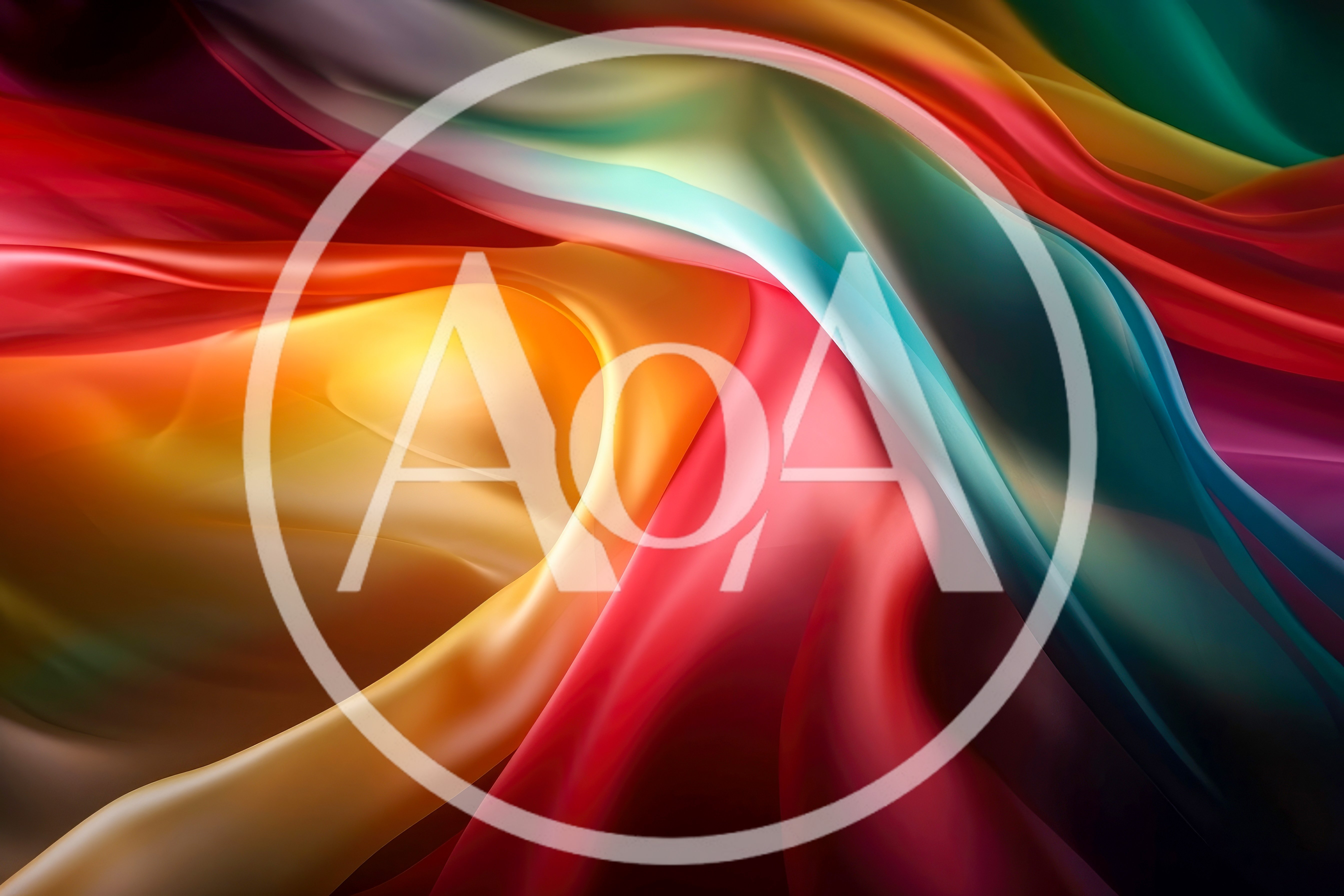 Abstract Flowing Silk Fabric With Vibrant Gradient Colors