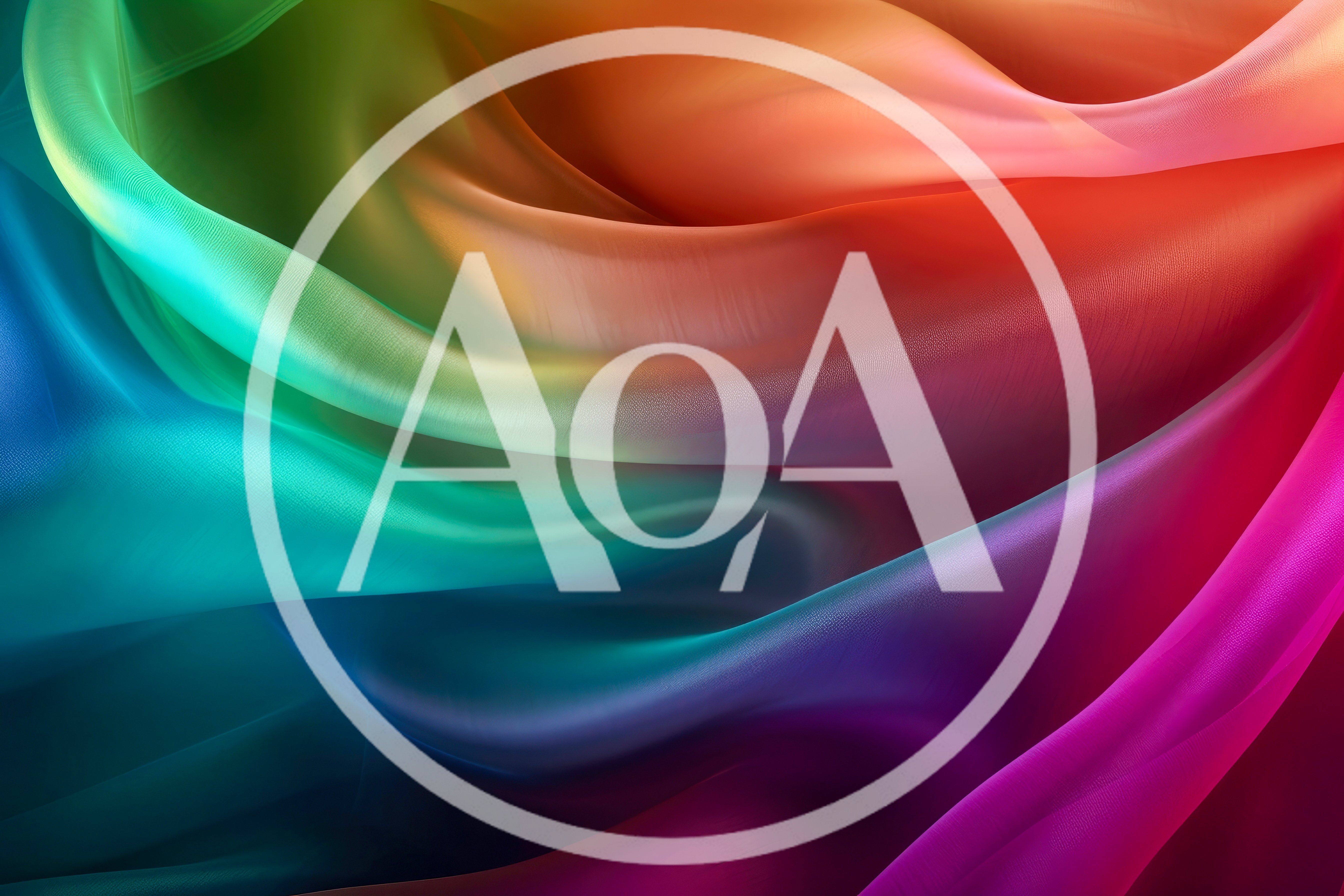 Abstract Rainbow Colored Silk Fabric Waves