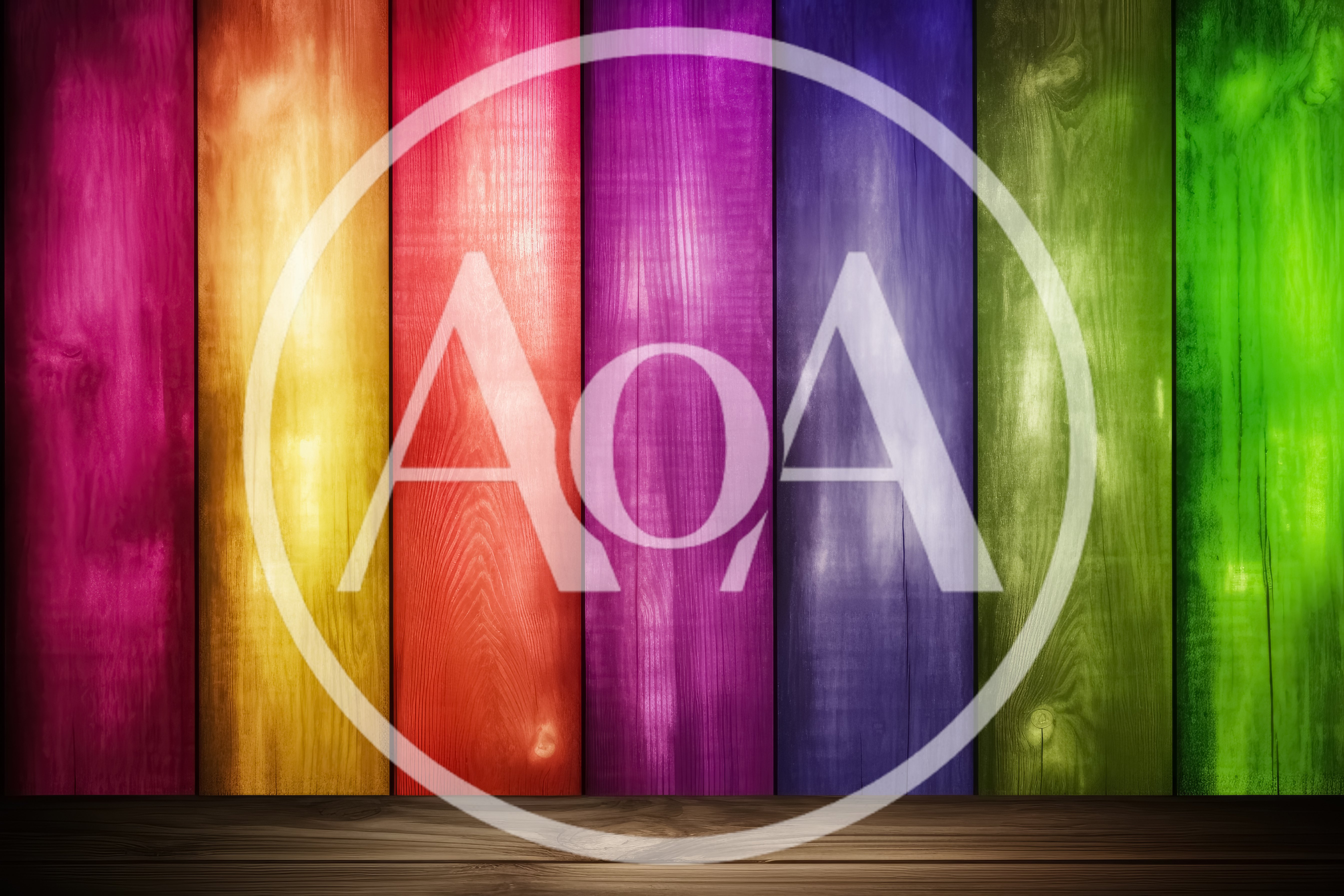 Vertical Wooden Planks With Vibrant Rainbow Colors
