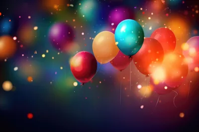 Colorful Balloons Floating Against A Festive Bokeh Background