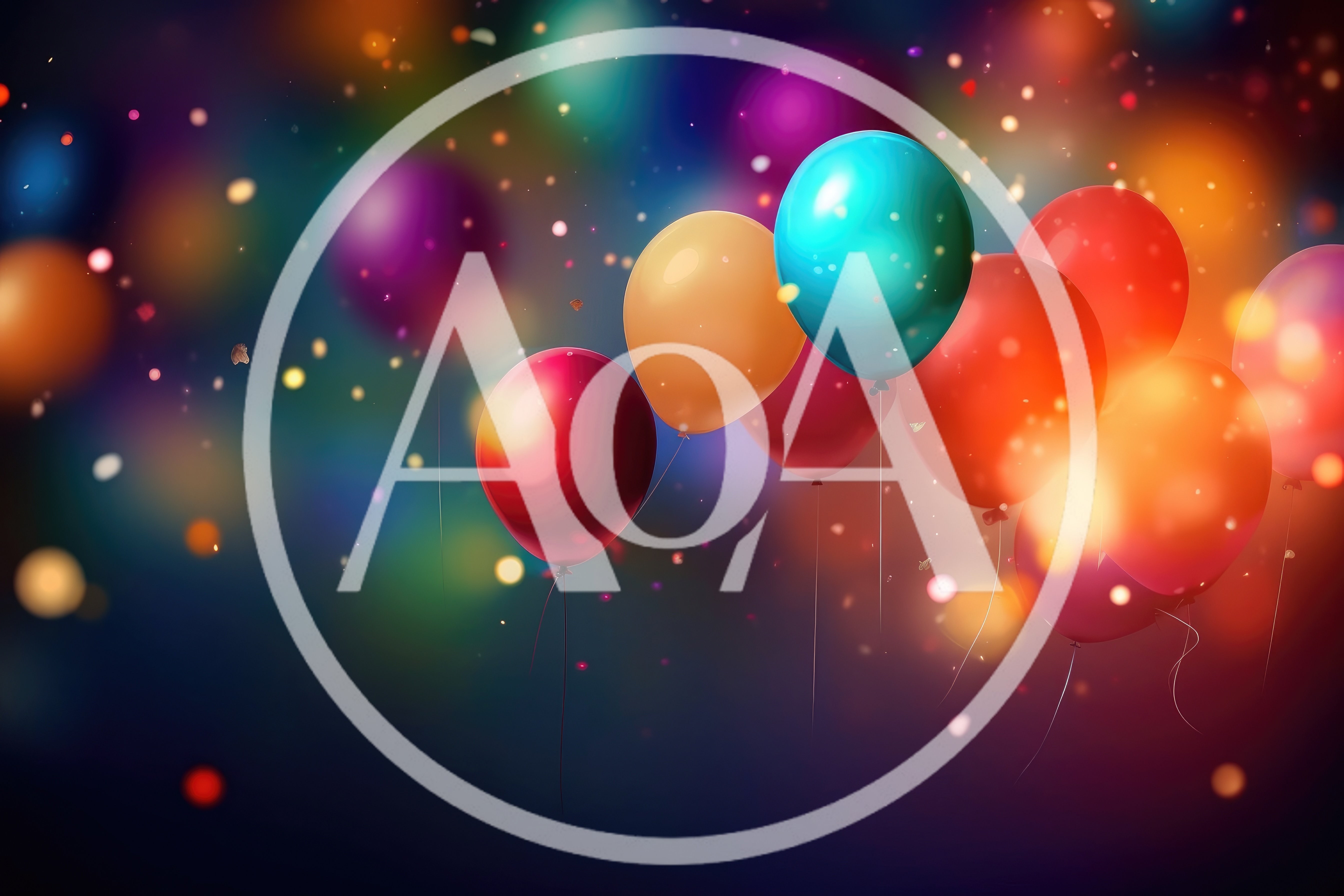 Colorful Balloons Floating Against A Festive Bokeh Background