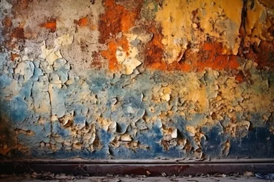 Distressed Wall With Peeling Paint Texture