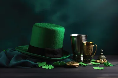 St Patrick's Day Celebration Still Life With Leprechaun Hat