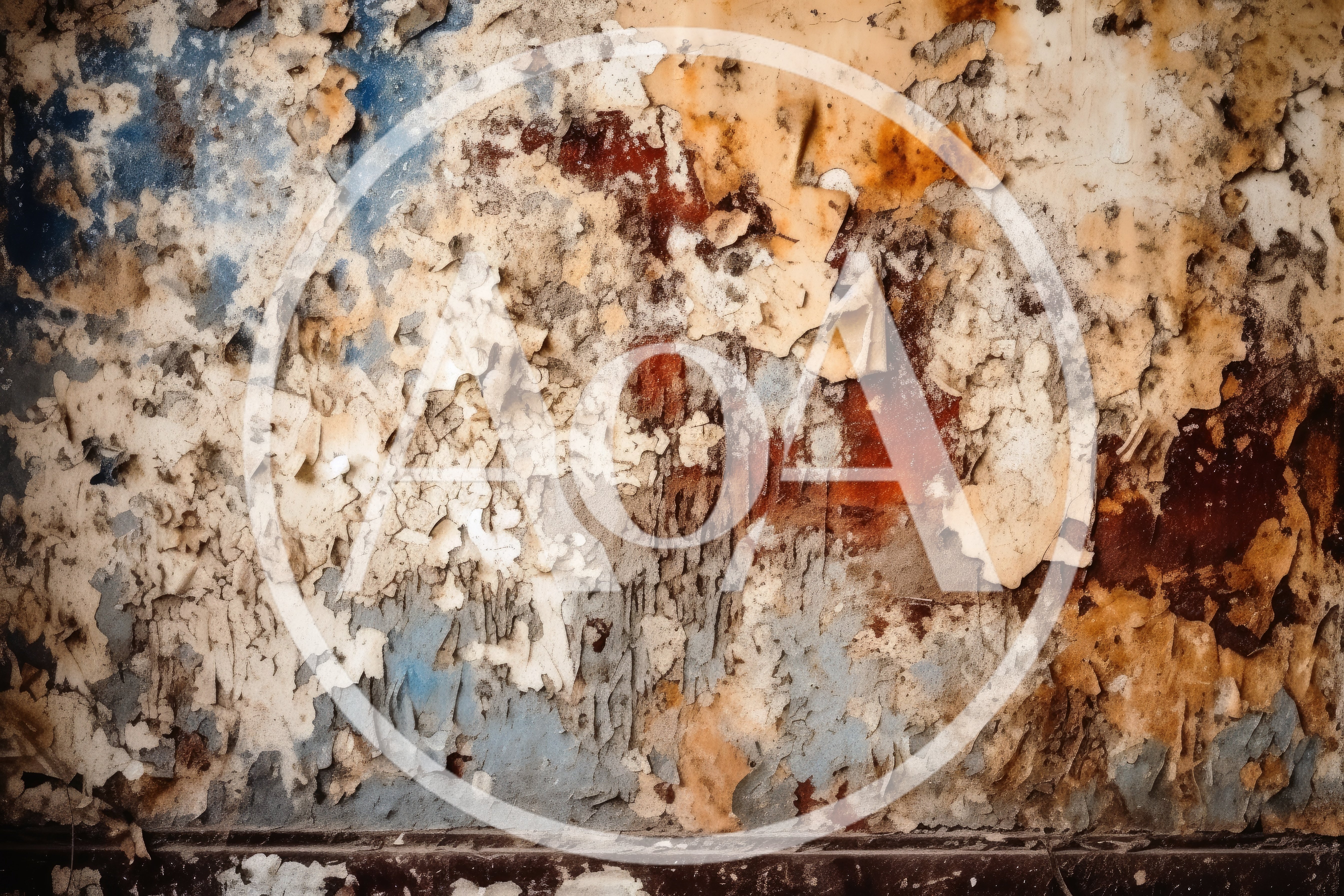 Distressed Wall With Peeling Paint And Texture