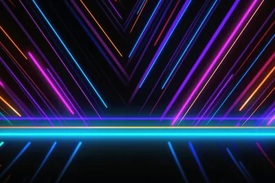 Abstract Neon Light Streaks Background