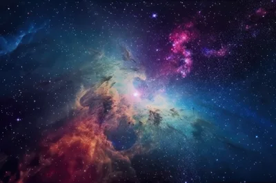 Vibrant Deep Space Nebula With Glowing Stars