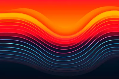 Abstract Background With Wavy Neon Lines