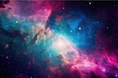 Vibrant Deep Space Nebula With Glowing Stars