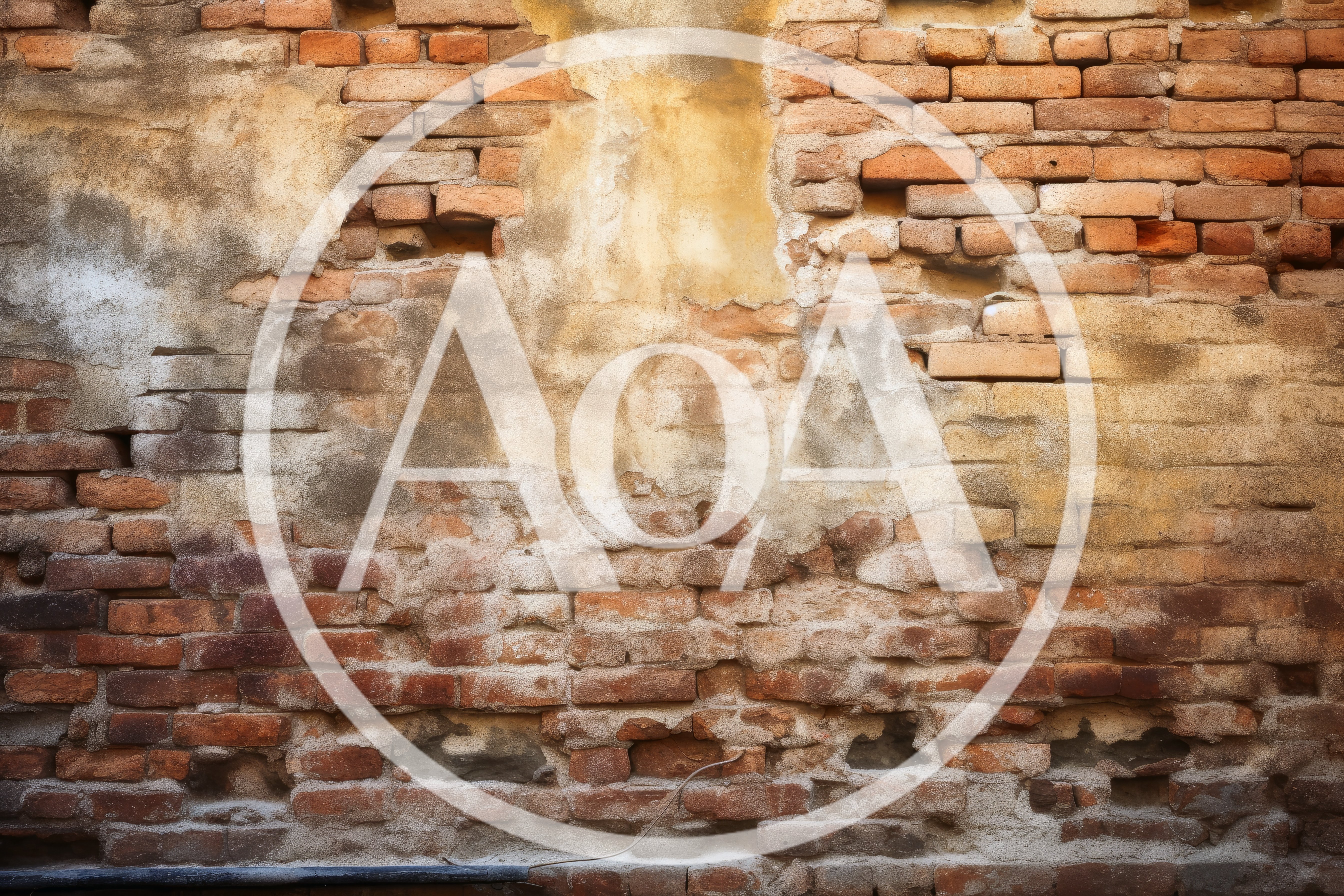 Weathered Red Brick Wall With Patches Of Plaster