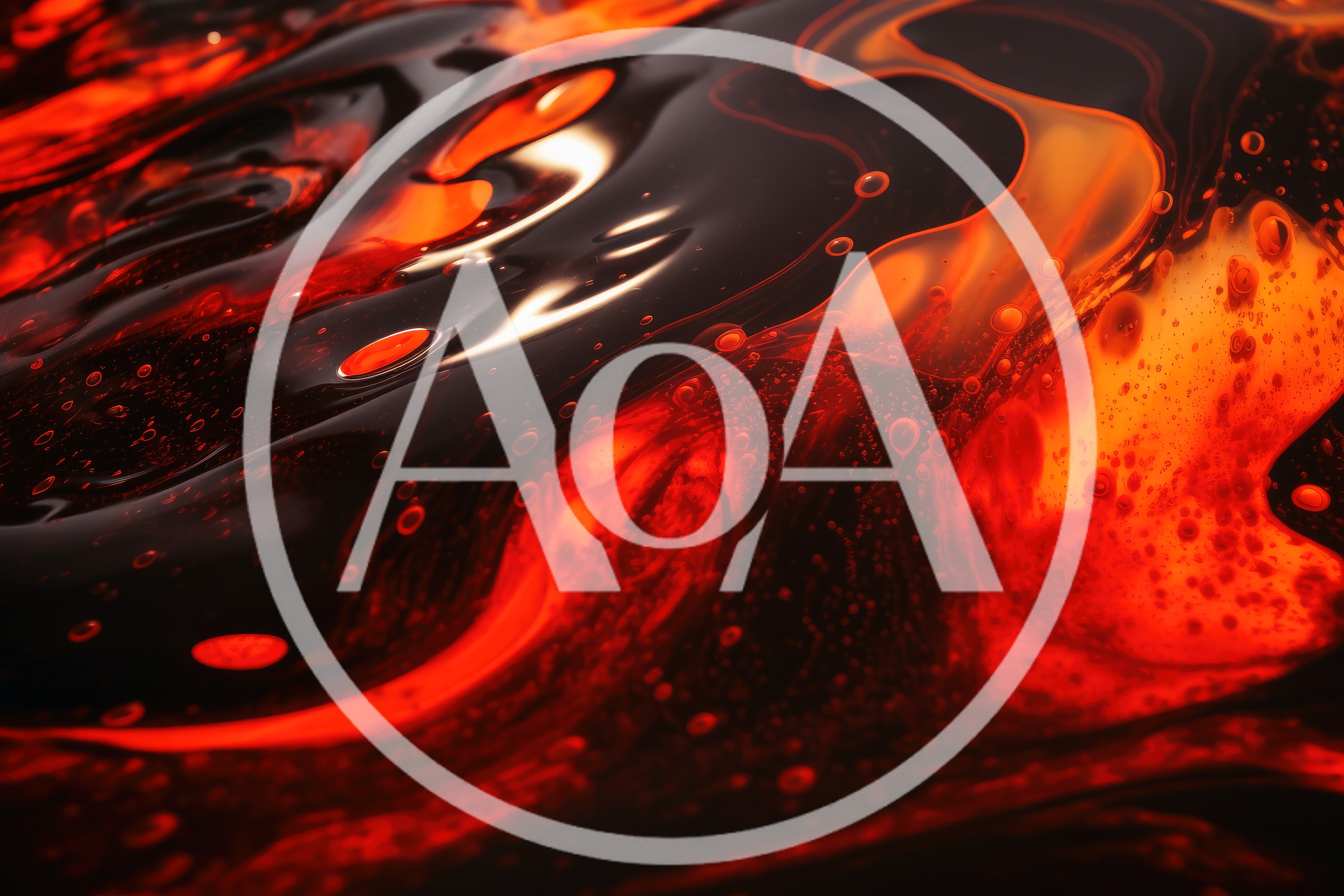 Abstract Liquid Flowing With Glowing Orange And Red Tones