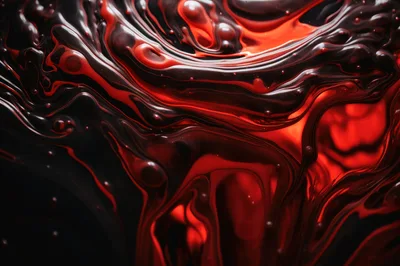 Abstract Red And Black Liquid Swirl Background