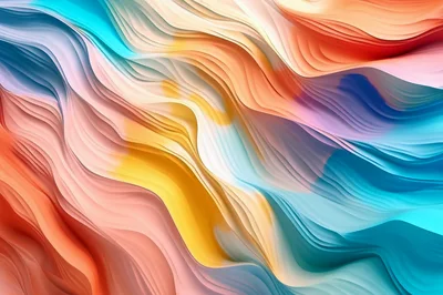 Abstract Flowing Waves Of Vibrant Colorful Liquid Layers