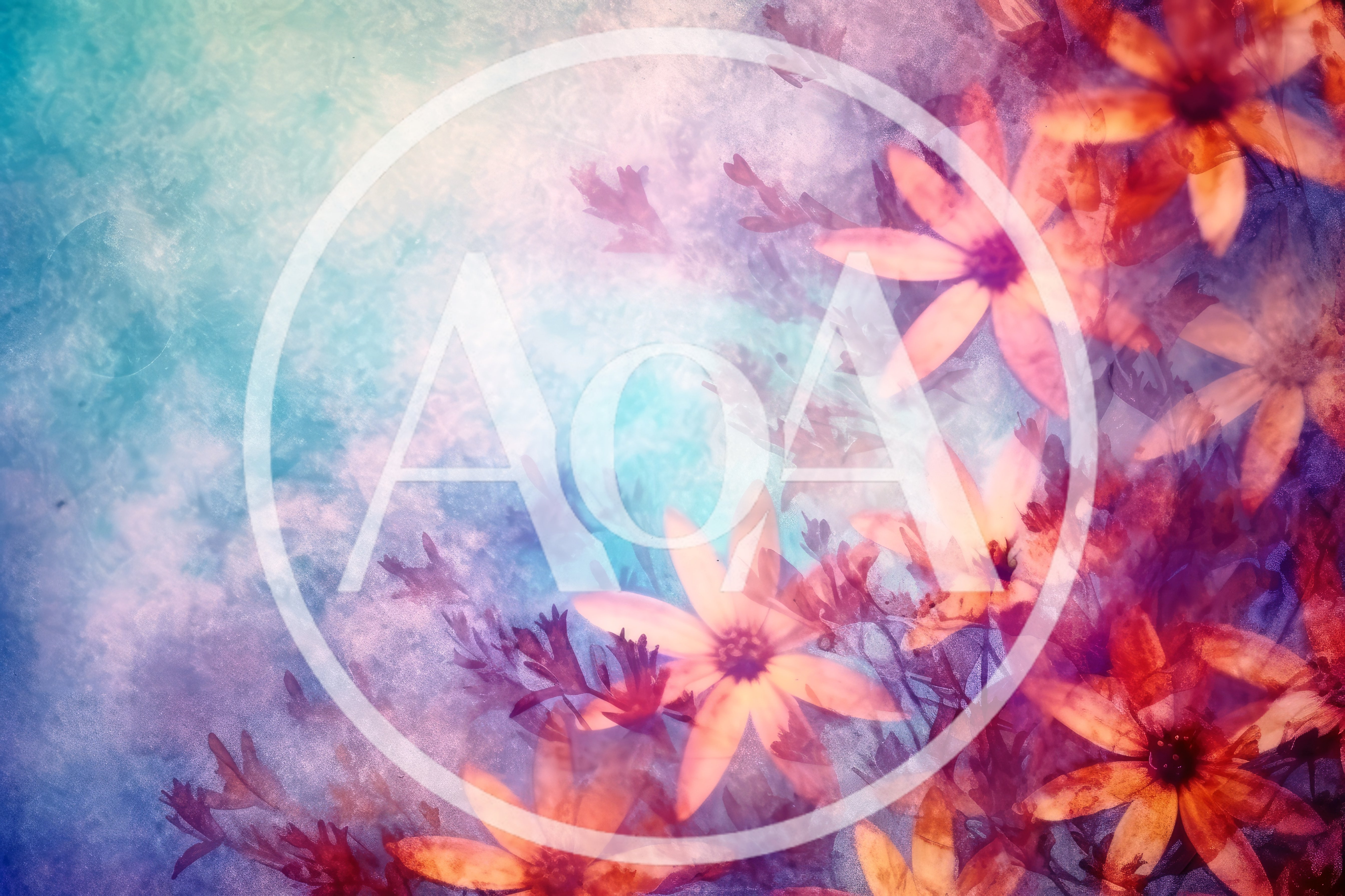 Abstract Floral Background With Orange Flowers And Texture