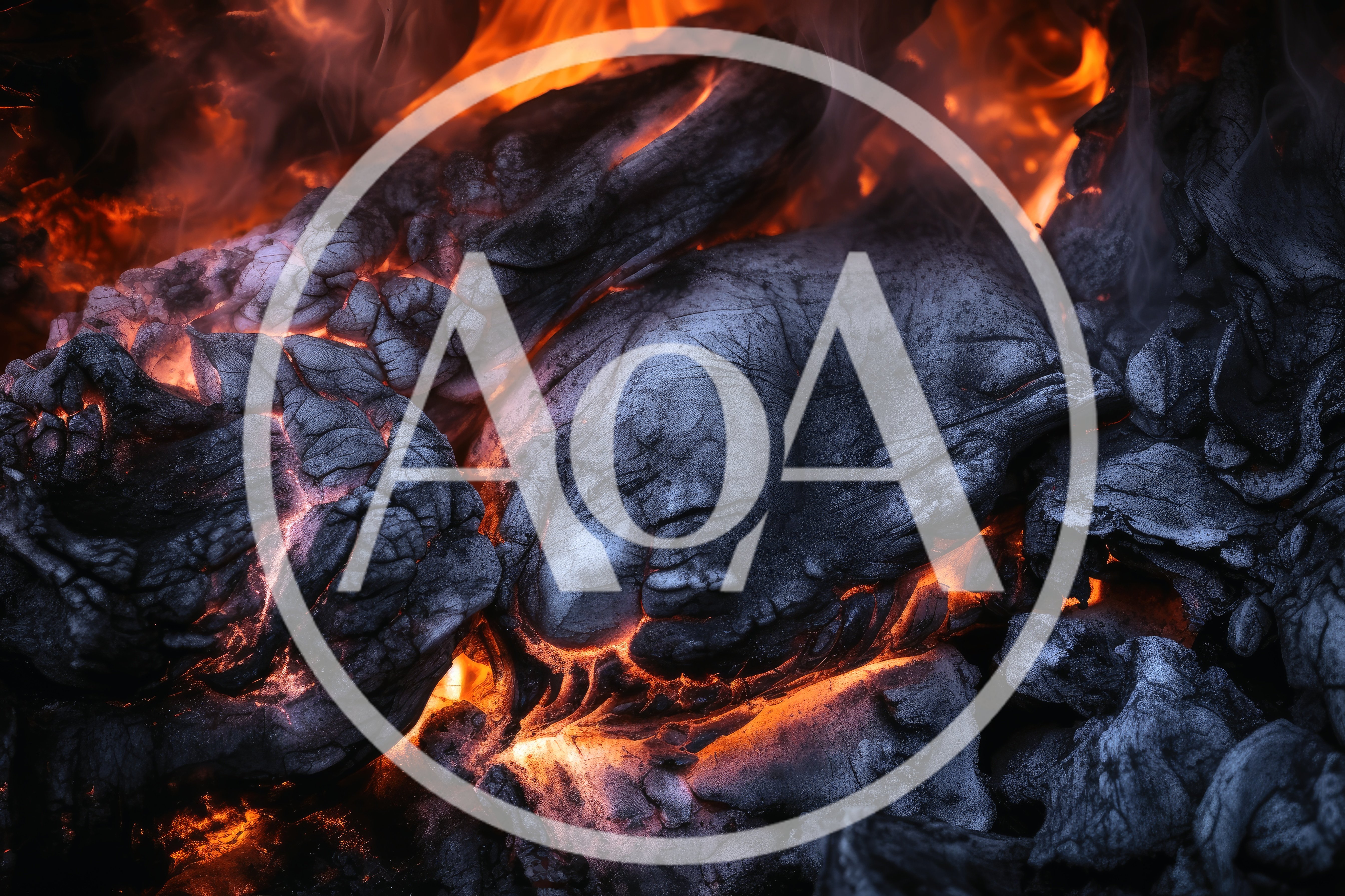 Glowing Embers And Burning Charcoal In A Fireplace