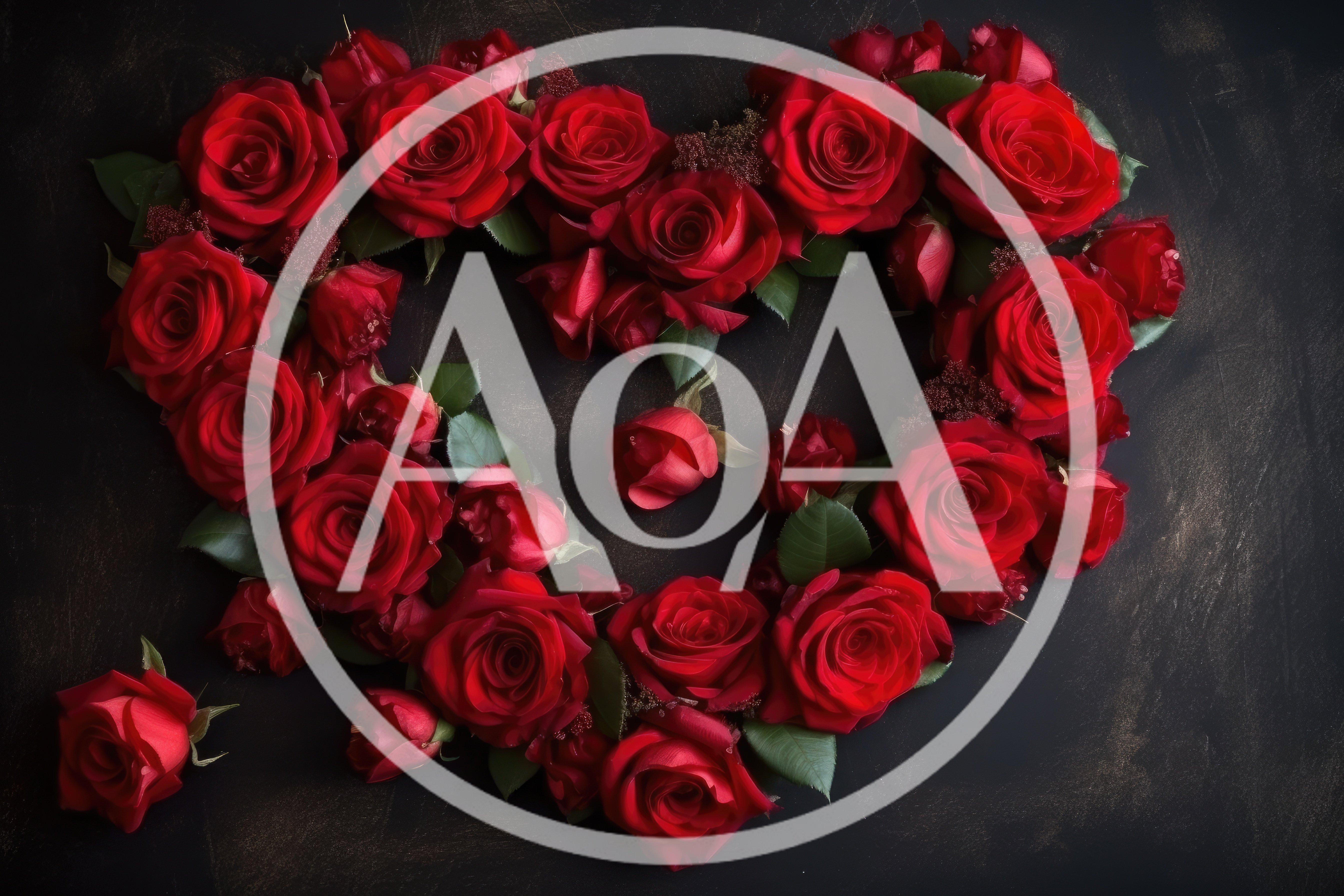 Heart Shape Arrangement Of Red Roses