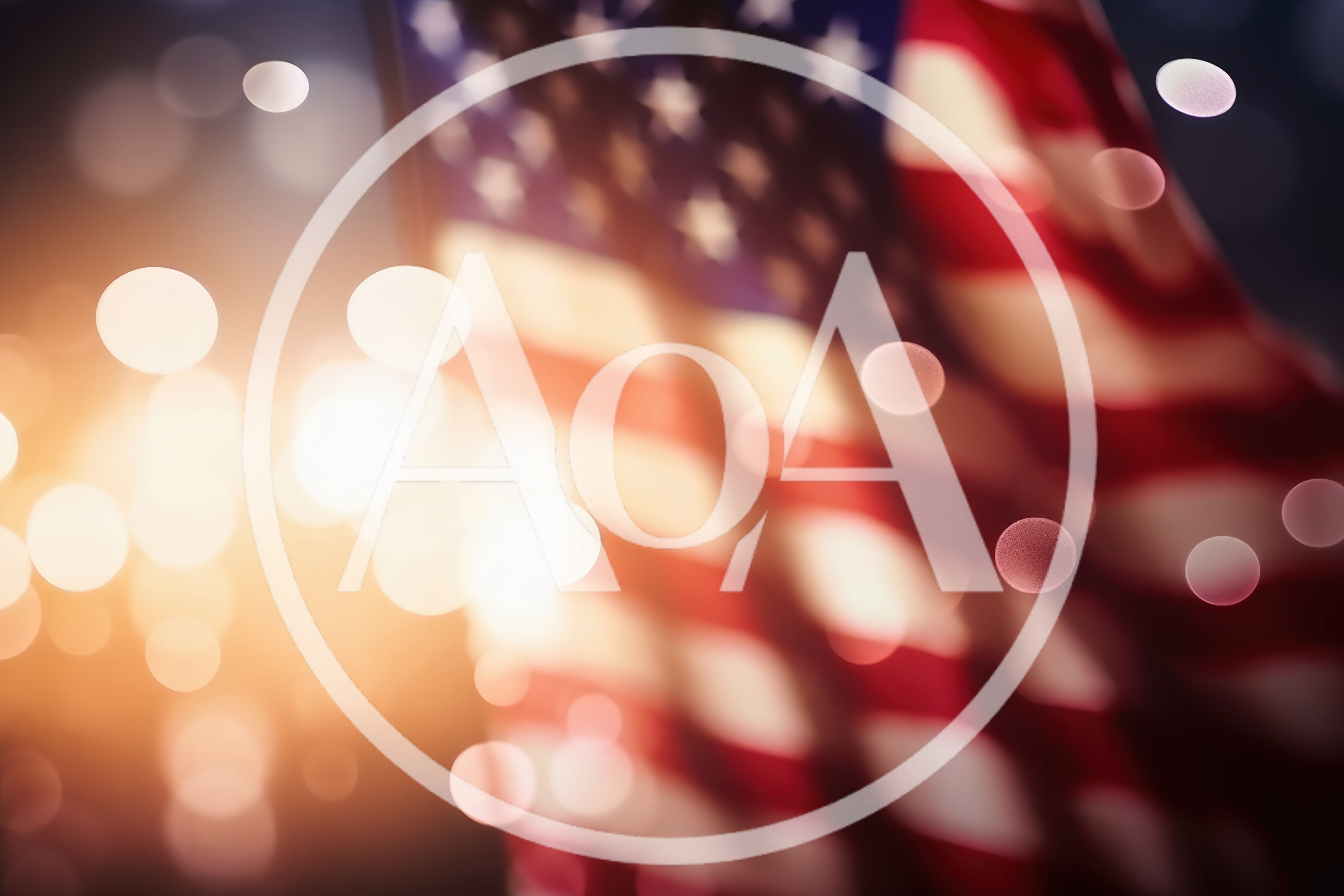 Blurred American Flag With Bokeh Light Effects