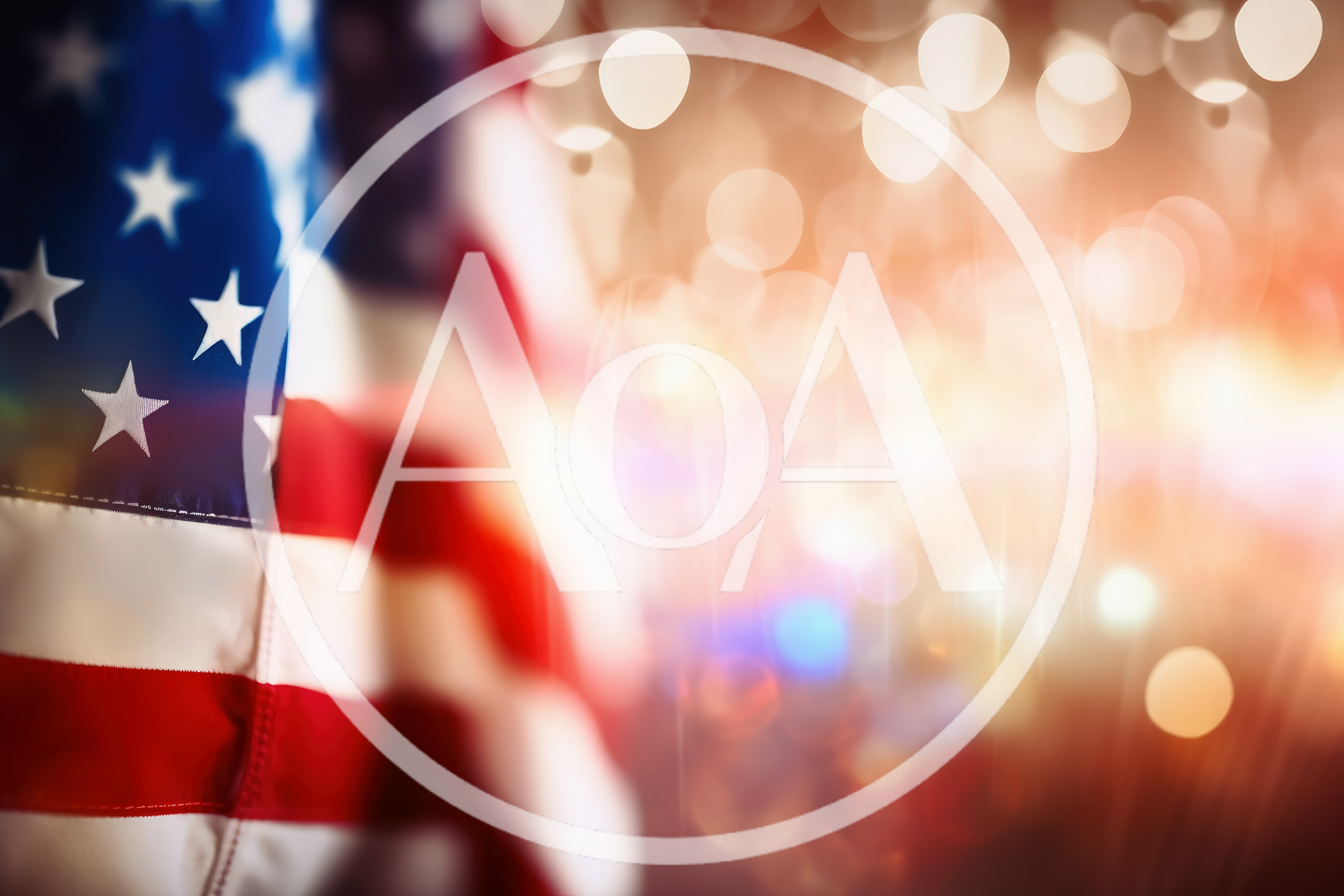 American Flag With Soft Bokeh Background