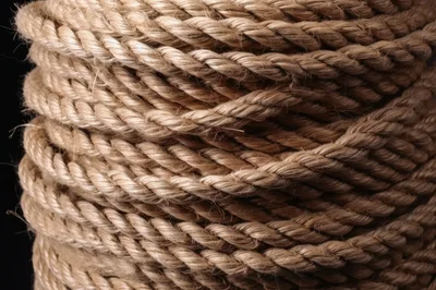 Coiled Natural Fiber Rope Texture Close Up
