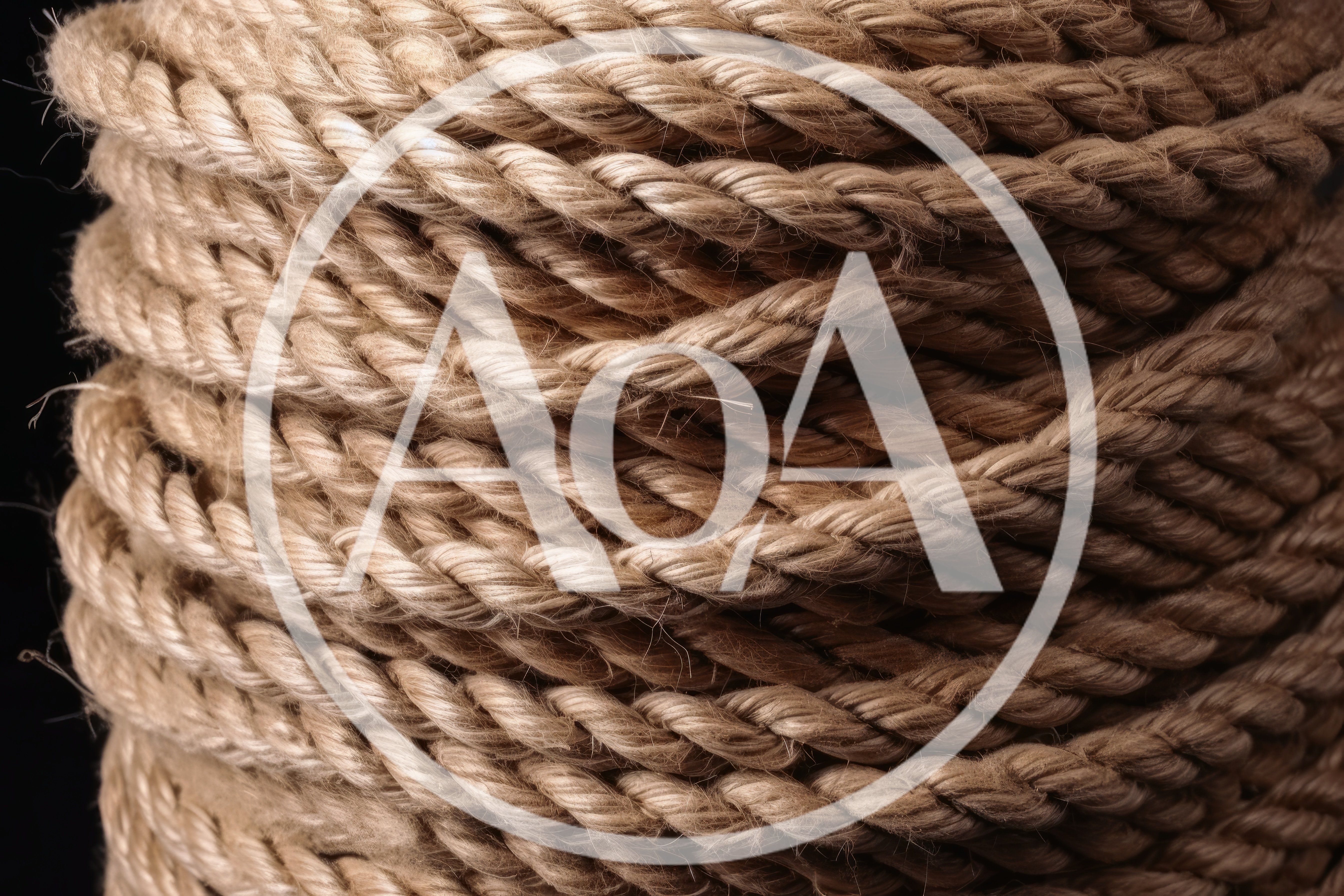 Coiled Natural Fiber Rope Texture Close Up
