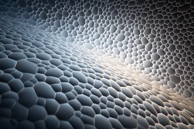 Abstract 3D Cellular Structure With Soft Lighting