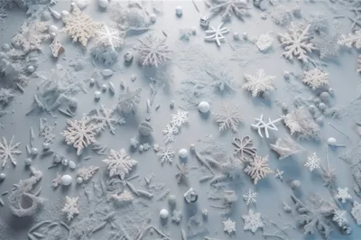 Winter Holiday Background With Silver And White Snowflakes