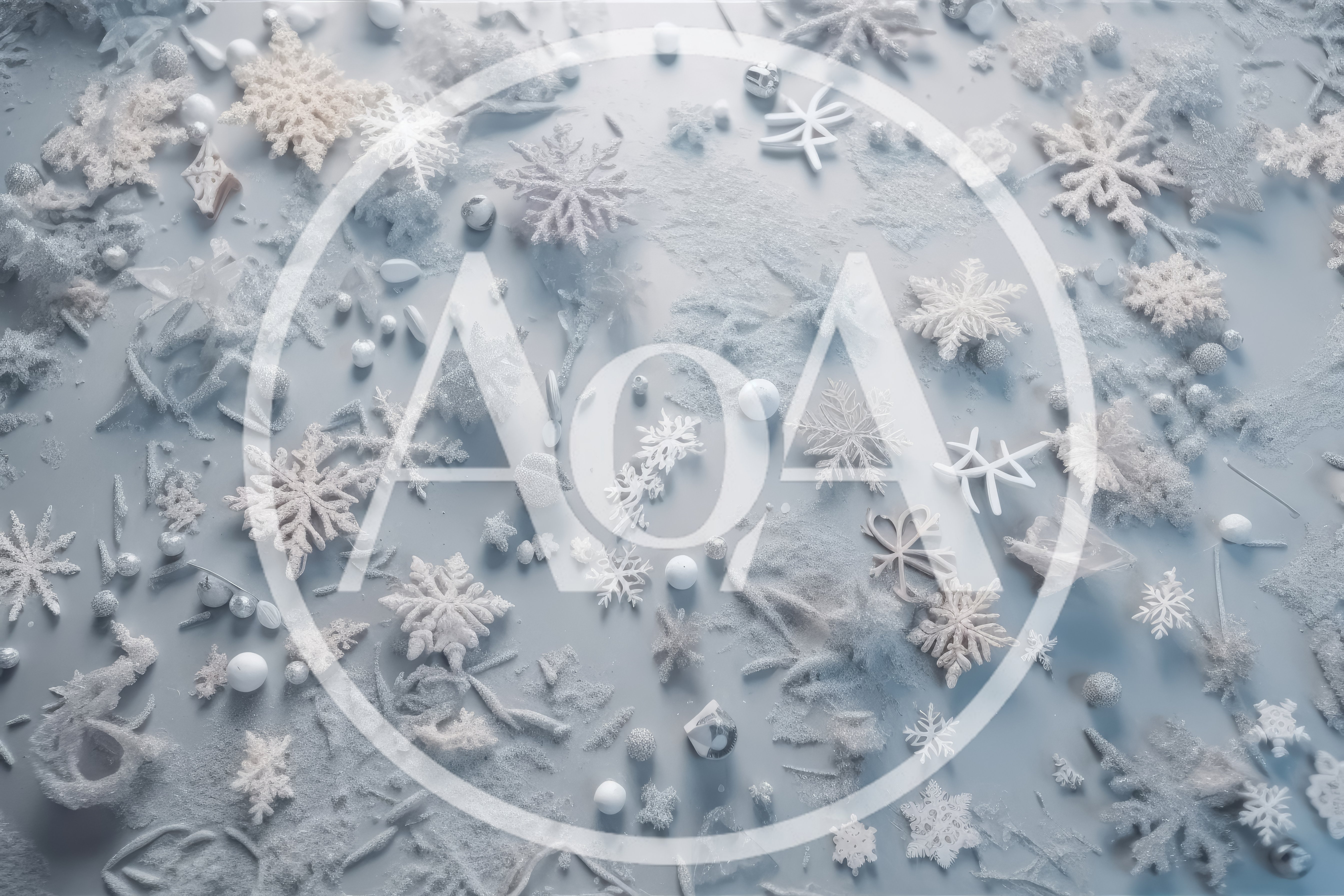 Winter Holiday Background With Silver And White Snowflakes