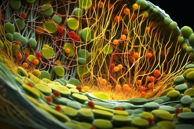 Microscopic View Of Biological Cellular Structures