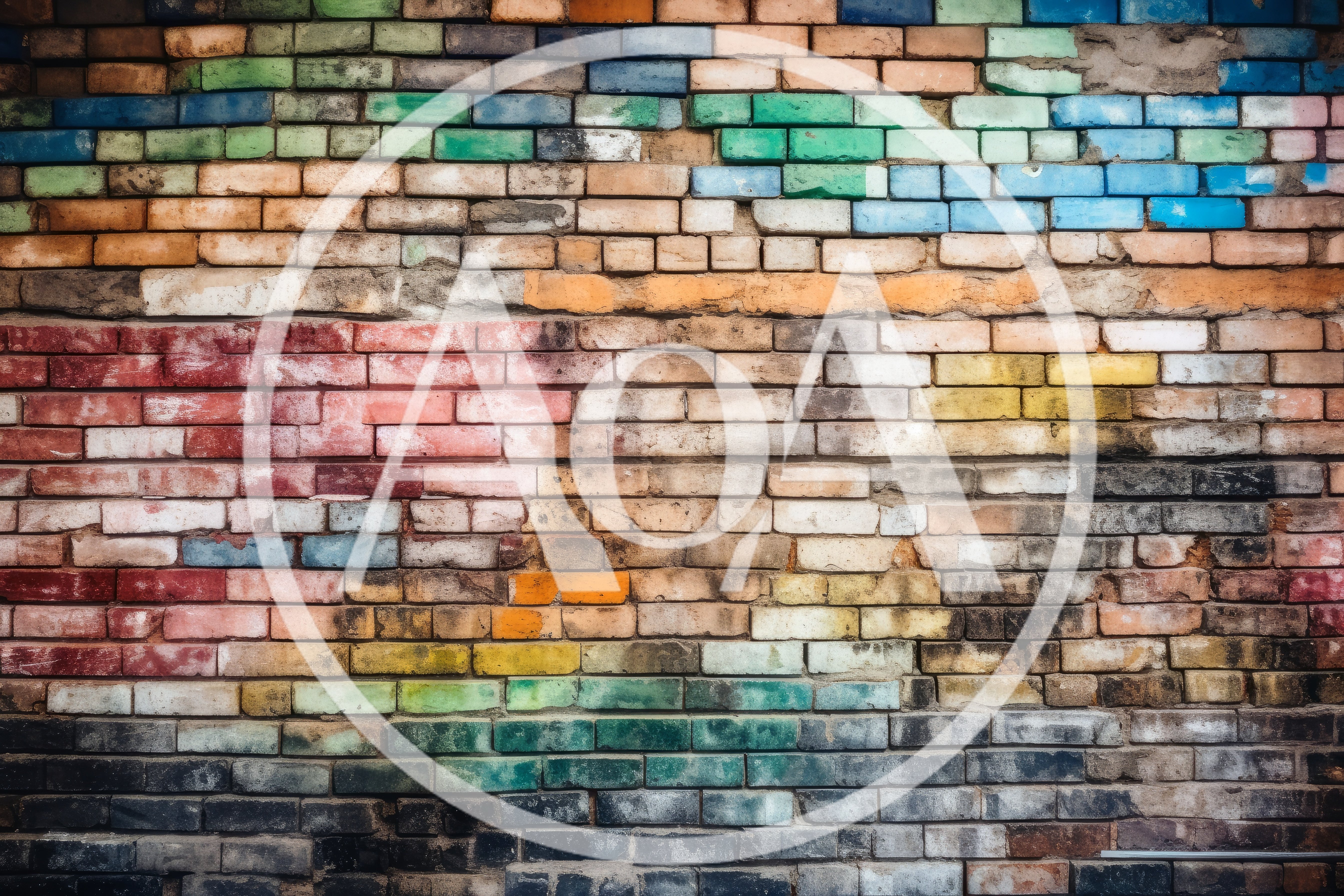Multicolor Painted Brick Wall Texture Background
