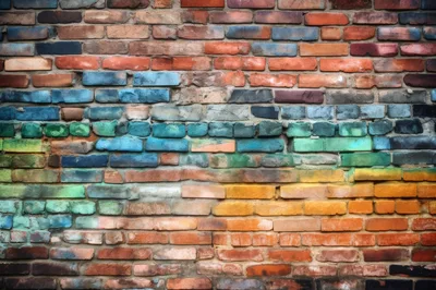 Multicolor Painted Brick Wall Texture Background