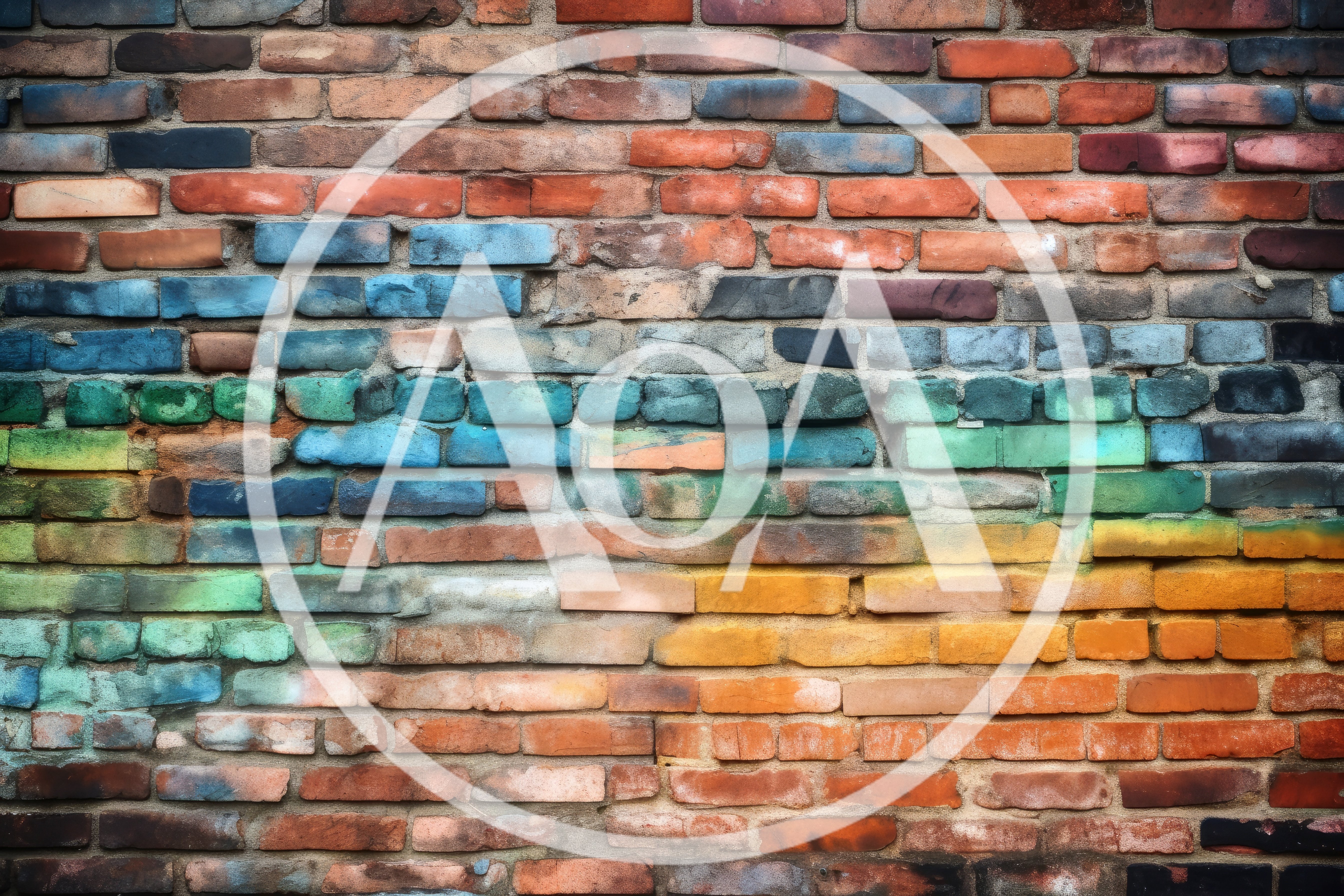 Multicolor Painted Brick Wall Texture Background