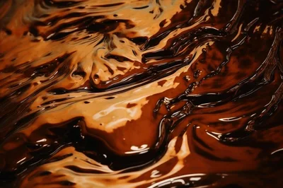 Swirling Liquid Chocolate and Caramel Texture