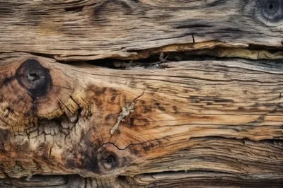 Weathered Wooden Log Texture With Natural Knots