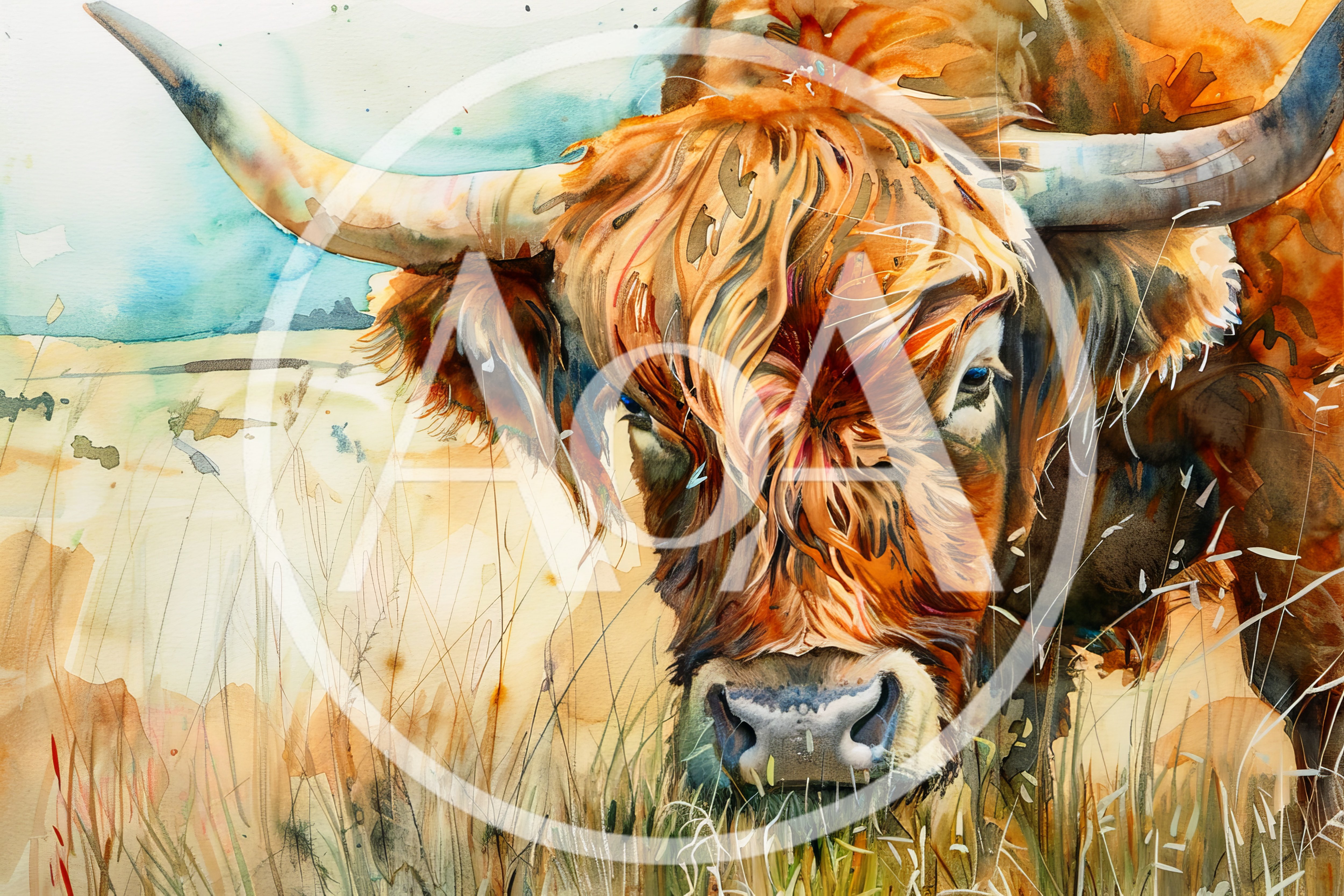 Watercolor Painting Of A Highland Cow