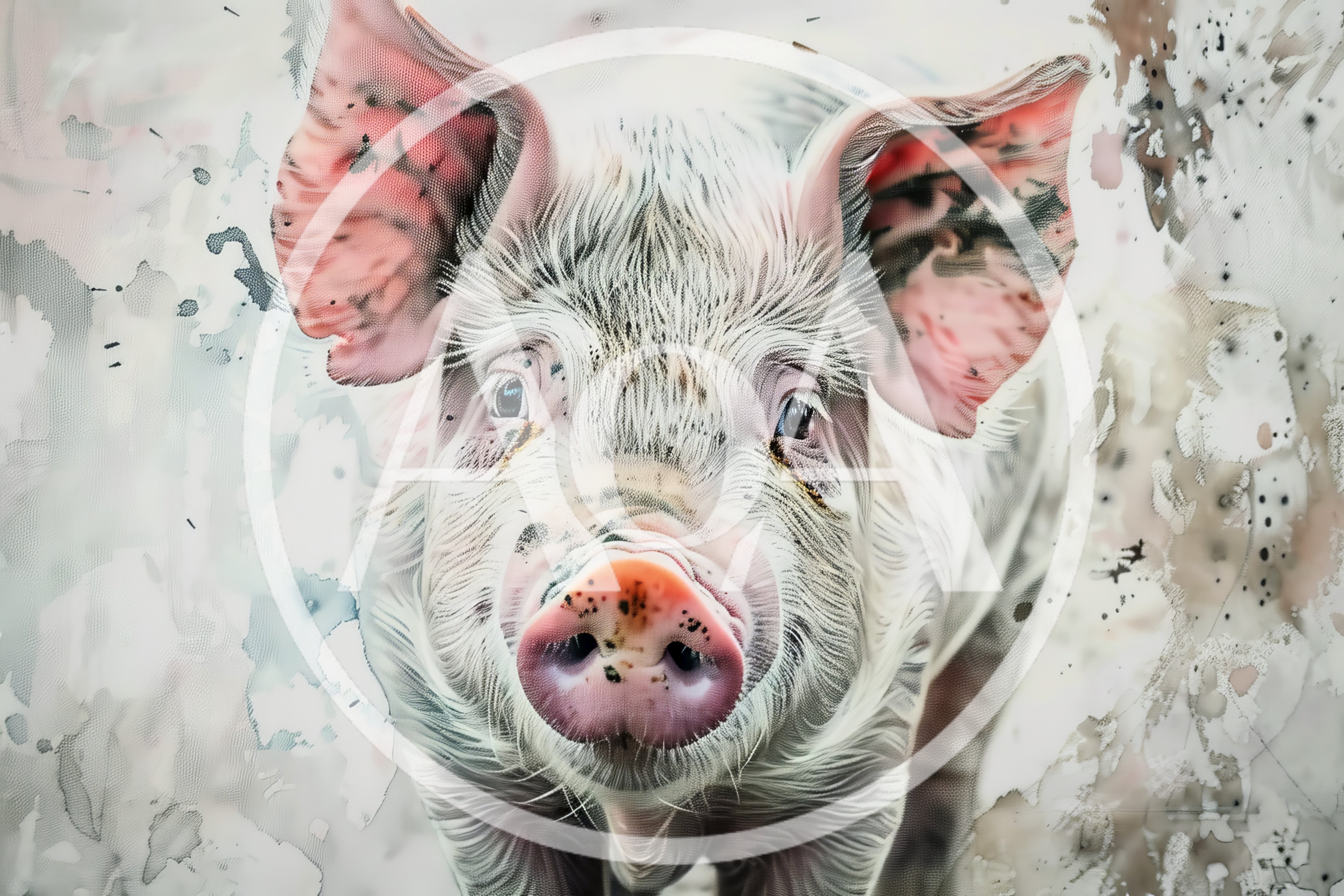 Close Up Portrait Of A Cute Piglet